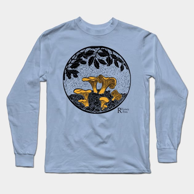 Chanterelle Mushroom Long Sleeve T-Shirt by R Honey Pots